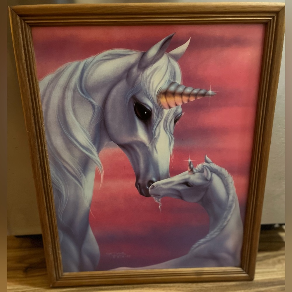 Framed unicorn poster